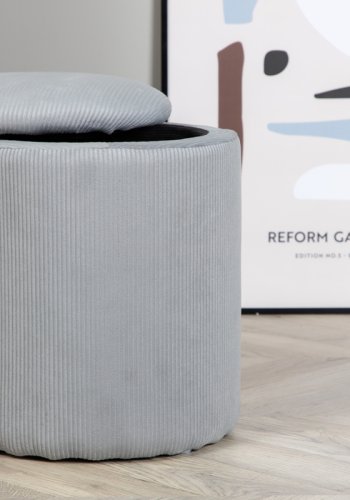 VENTURE DESIGN Limpen puff, med oppbevaring, sylinder - gr flyel (32)