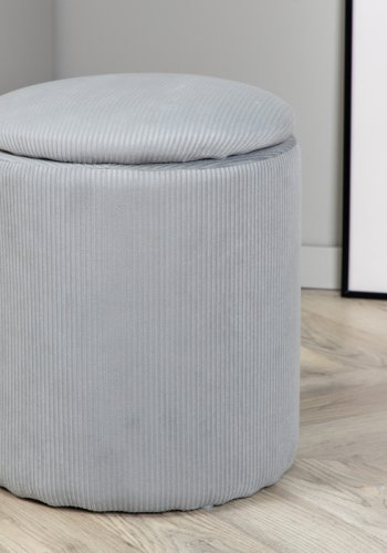 VENTURE DESIGN Limpen puff, med oppbevaring, sylinder - gr flyel (32)