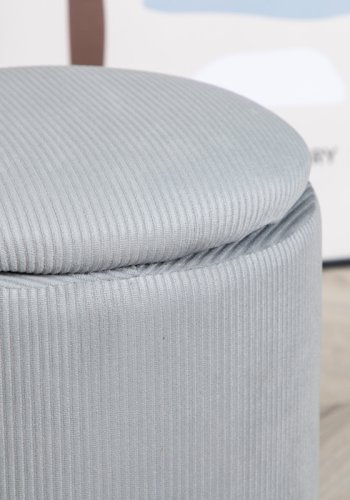 VENTURE DESIGN Limpen puff, med oppbevaring, sylinder - gr flyel (32)