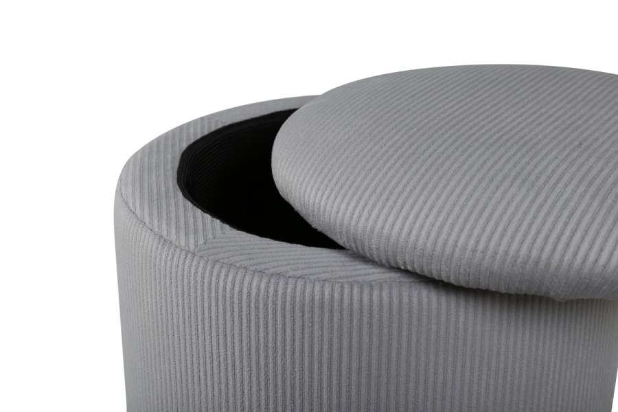 VENTURE DESIGN Limpen puff, med oppbevaring, sylinder - gr flyel (32)