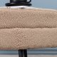 VENTURE DESIGN Otto puff, oval - beige teddystoff polyester og svart stl (100x40)