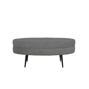 VENTURE DESIGN Otto puf, oval - gr bamsestof polyester og sort stl (100x40)