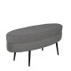 VENTURE DESIGN Otto puff, oval - gr teddystoff polyester og svart stl (100x40)