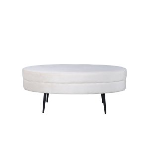 VENTURE DESIGN Otto puf, oval - beige fljl og sort stl (100x40)