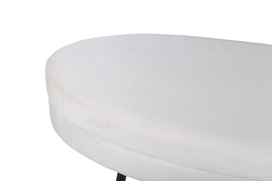 VENTURE DESIGN Otto puff, oval - beige flyel og svart stl (100x40)
