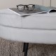 VENTURE DESIGN Otto puff, oval - gr flyel og svart stl (100x40)