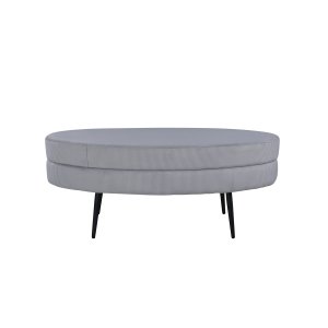 VENTURE DESIGN Otto puf, oval - gr fljl og sort stl (100x40)