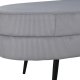 VENTURE DESIGN Otto puff, oval - gr flyel og svart stl (100x40)
