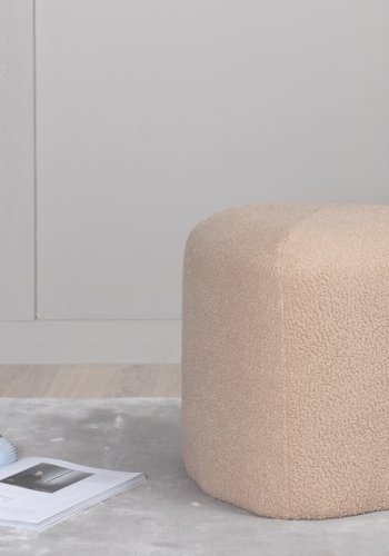 VENTURE DESIGN Pegpuff, trekantet - beige teddystoff polyester