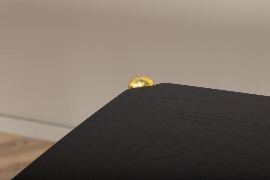 VENTURE DESIGN Pelle spisebord, rektangulrt - svart finer og sort stl (190x90)