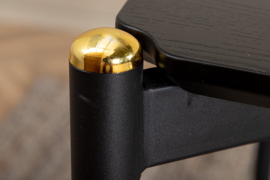 VENTURE DESIGN Pelle spisebord, rektangulrt - svart finer og sort stl (190x90)