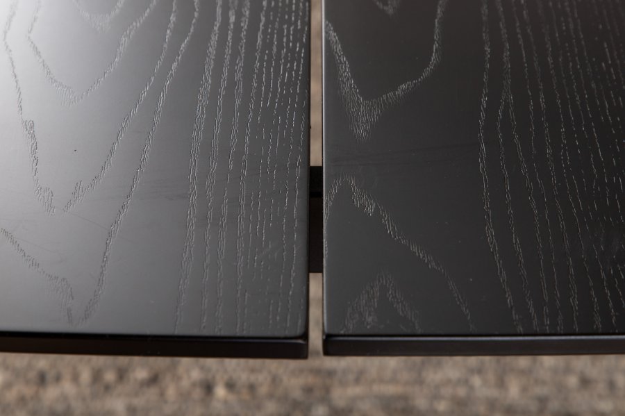 VENTURE DESIGN Pelle spisebord, rektangulrt - svart finer og sort stl (190x90)