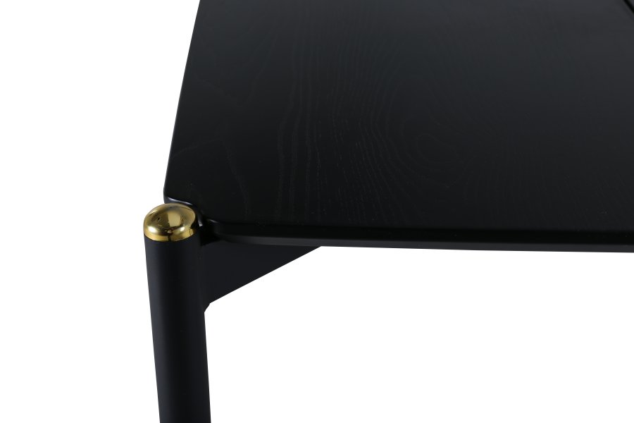 VENTURE DESIGN Pelle spisebord, rektangulrt - svart finer og sort stl (190x90)