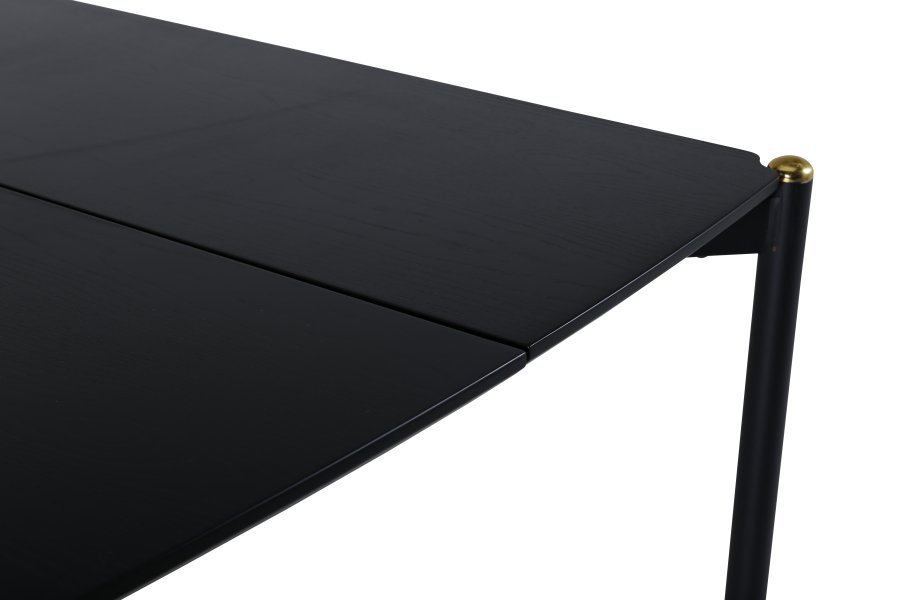 VENTURE DESIGN Pelle spisebord, rektangulrt - svart finer og sort stl (190x90)