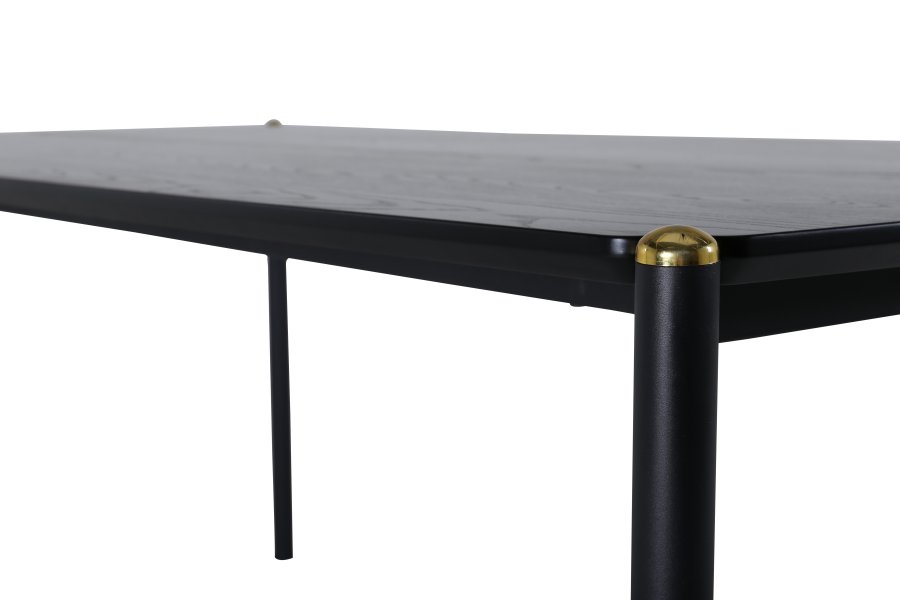 VENTURE DESIGN Pelle spisebord, rektangulrt - svart finer og sort stl (190x90)