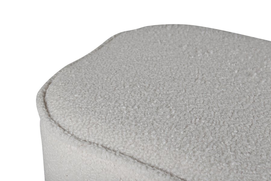 VENTURE DESIGN Piff-puff, firkantet - hvit teddystoff polyester (44x44)