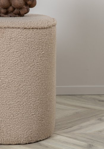 VENTURE DESIGN Piff-puff, firkantet - beige teddystoff polyester (44x44)