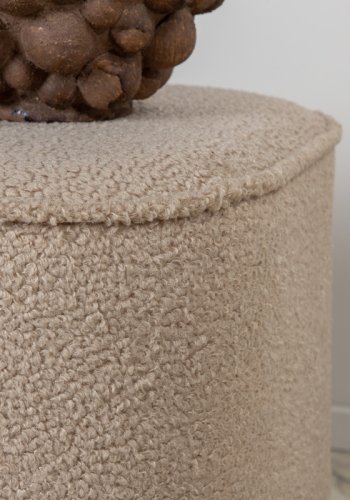 VENTURE DESIGN Piff-puff, firkantet - beige teddystoff polyester (44x44)