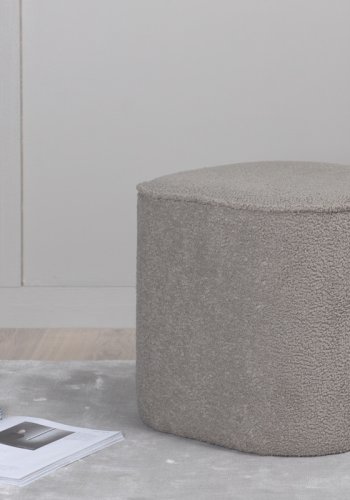 VENTURE DESIGN Piff-puff, firkantet - gr teddystoff polyester (44x44)