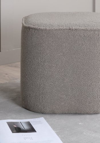 VENTURE DESIGN Piff-puff, firkantet - gr teddystoff polyester (44x44)