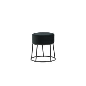 VENTURE DESIGN Pippi puf, rund - sort fljl og sort stl (45.5)