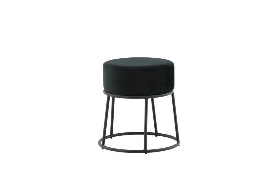 VENTURE DESIGN Pippi puff, rund - svart flyel og svart stl (45,5)