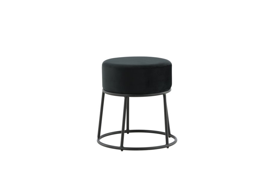 VENTURE DESIGN Pippi puff, rund - svart flyel og svart stl (45,5)