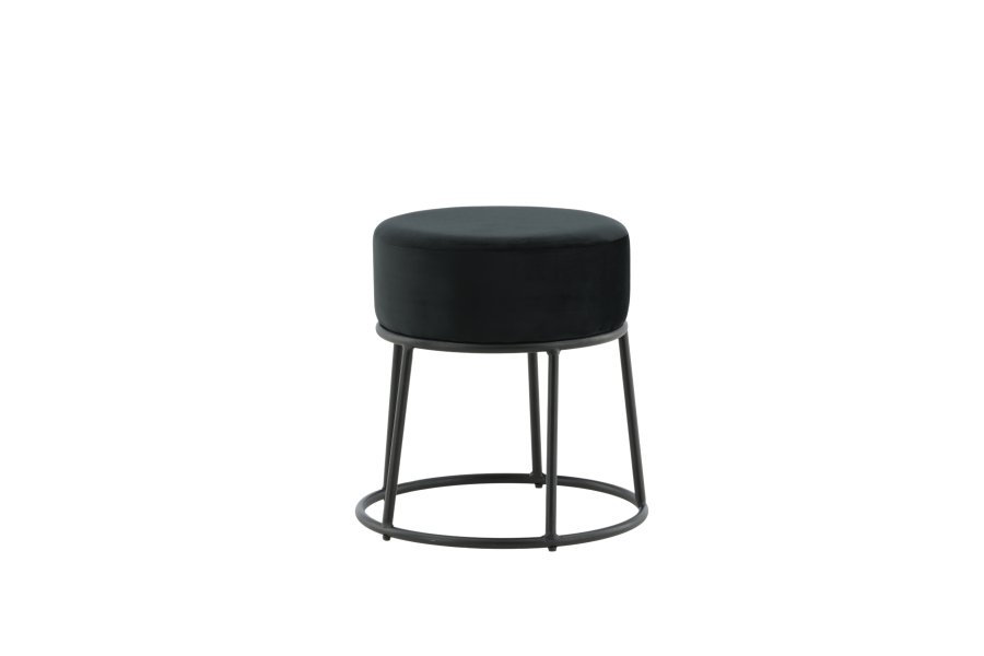 VENTURE DESIGN Pippi puff, rund - svart flyel og svart stl (45,5)