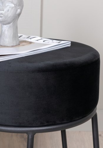 VENTURE DESIGN Pippi puff, rund - svart flyel og svart stl (45,5)