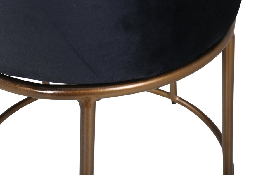 VENTURE DESIGN Pippi puff, rund - svart flyel og kobberstl (45,5)