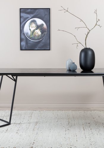 VENTURE DESIGN Pippi spisebord, rektangulrt - svart finer og sort stl (190x90)