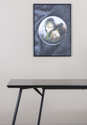 VENTURE DESIGN Pippi spisebord, rektangulrt - svart finer og sort stl (190x90)