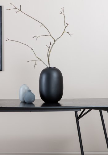 VENTURE DESIGN Pippi spisebord, rektangulrt - svart finer og sort stl (190x90)