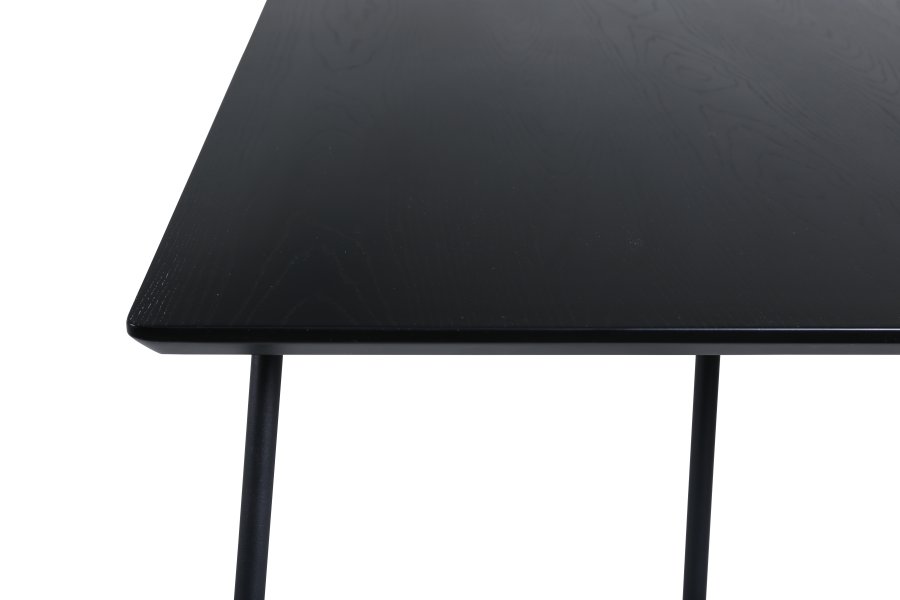 VENTURE DESIGN Pippi spisebord, rektangulrt - svart finer og sort stl (190x90)