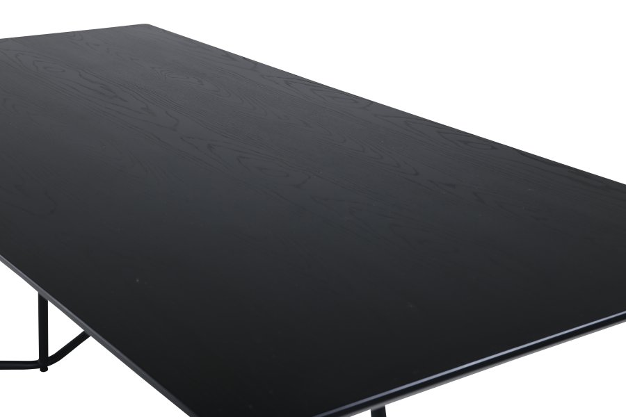 VENTURE DESIGN Pippi spisebord, rektangulrt - svart finer og sort stl (190x90)