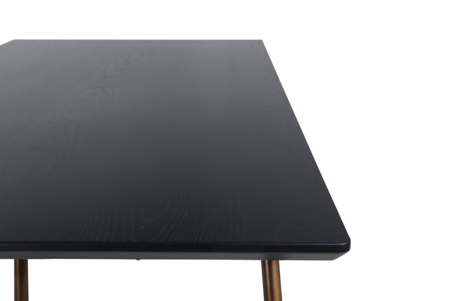 VENTURE DESIGN Pippi spisebord, rektangulrt - svart finer og kobberstl (190x90)