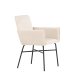 VENTURE DESIGN Petra spisebordstol, m. armlener - beige polyesterflyel og sort stl