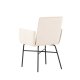 VENTURE DESIGN Petra spisebordstol, m. armlener - beige polyesterflyel og sort stl