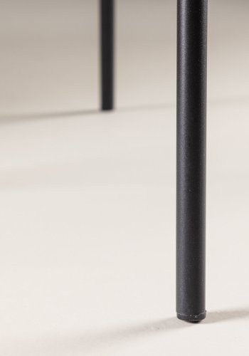 VENTURE DESIGN Petra spisebordstol, m. armlener - beige polyesterflyel og sort stl