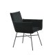 VENTURE DESIGN Pippi spisebordsstol, med armlener - svart flyel/polyester lin og sort stl