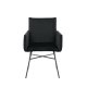VENTURE DESIGN Pippi spisebordsstol, med armlener - svart flyel/polyester lin og sort stl