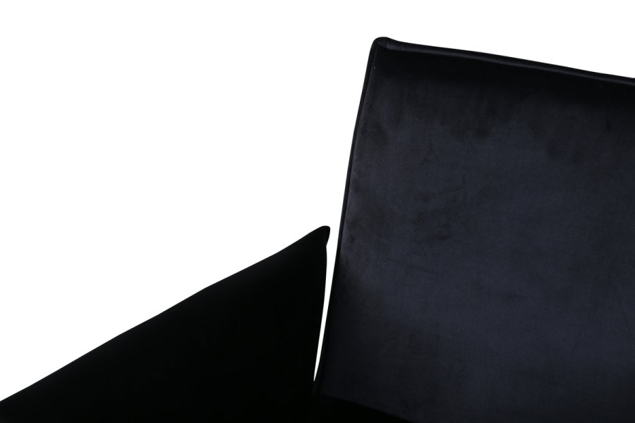 VENTURE DESIGN Pippi spisebordsstol, med armlener - svart flyel/polyester lin og kobberstl