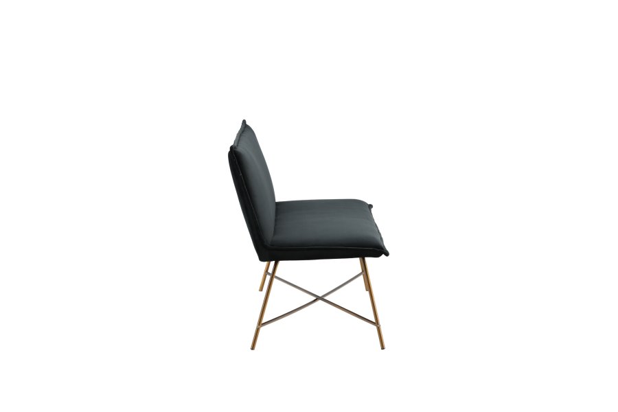 VENTURE DESIGN Pippi 2-seters sofa - svart flyel og kobberstl