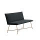 VENTURE DESIGN Pippi 2-seters sofa - svart flyel og kobberstl