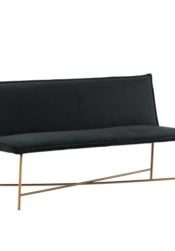 VENTURE DESIGN Pippi 2-seters sofa - svart flyel og kobberstl