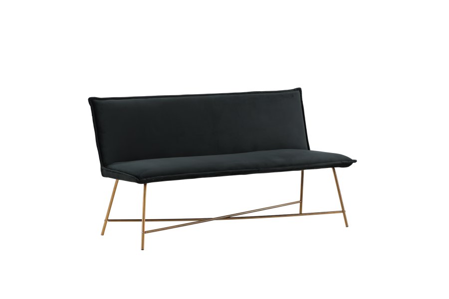 VENTURE DESIGN Pippi 2-seters sofa - svart flyel og kobberstl