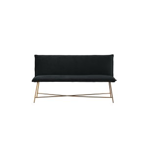 VENTURE DESIGN Pippi 2 pers. sofa - sort fljl og kobber stl