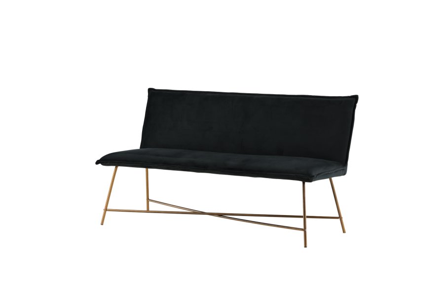VENTURE DESIGN Pippi 2-seters sofa - svart flyel og kobberstl