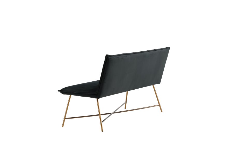 VENTURE DESIGN Pippi 2-seters sofa - svart flyel og kobberstl