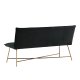 VENTURE DESIGN Pippi 2-seters sofa - svart flyel og kobberstl